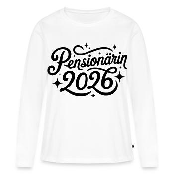Retraité 2026 - T-shirt manches longues Premium bio Femme - blanc - Devant - Julia (174cm)