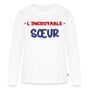 Tolles Schwester-Zitat-Familiengeschenk - Frauen Premium Bio Langarmshirt - Weiß - Vorne - Julia (174cm)