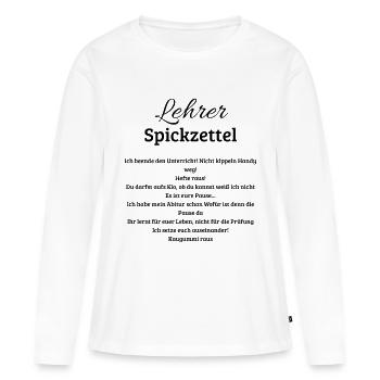 Lehrer Spickzettel, lustiges Geschenk für Lehrerin - Women's Premium Organic Long Sleeve Shirt - white - Front - Julia (174cm)