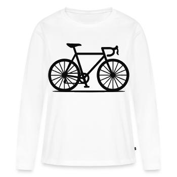 Rennrad Minimalismus - Frauen Premium Bio Langarmshirt - Weiß - Vorne - Julia (174cm)