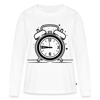 Wecker Uhr - Frauen Premium Bio Langarmshirt - Weiß - Vorne - Julia (174cm)