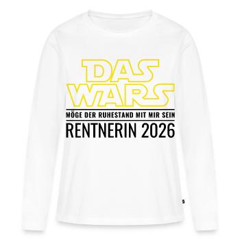 Retraité 2026 Retraite C’est tout Cadeau de pension - T-shirt manches longues Premium bio Femme - blanc - Devant - Julia (174cm)