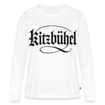 Kitzbühel Vintage Blackletter - T-shirt manches longues Premium bio Femme - blanc - Devant - Julia (174cm)