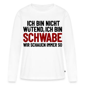 Je ne suis pas en colère, je suis Souabe - T-shirt manches longues Premium bio Femme - blanc - Devant - Julia (174cm)