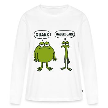 Duo de grenouilles quarks - T-shirt manches longues Premium bio Femme - blanc - Devant - Julia (174cm)