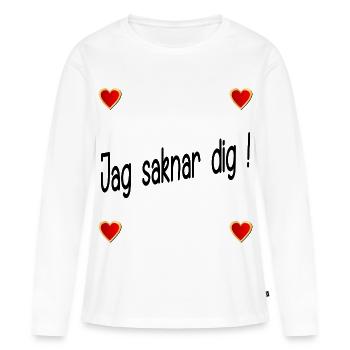 Tu me manques - T-shirt manches longues Premium bio Femme - blanc - Devant - Julia (174cm)