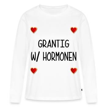 WECHSELJAHRE MENOPAUSE GRANTIG HORMONE - T-shirt manches longues Premium bio Femme - blanc - Devant - Julia (174cm)