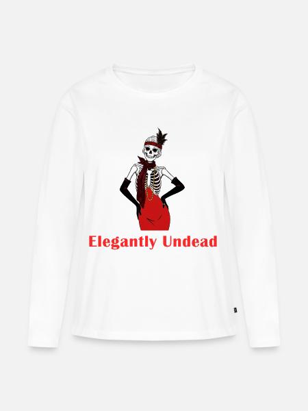 Elegantly Undead - Frauen Premium Bio Langarmshirt - Weiß
