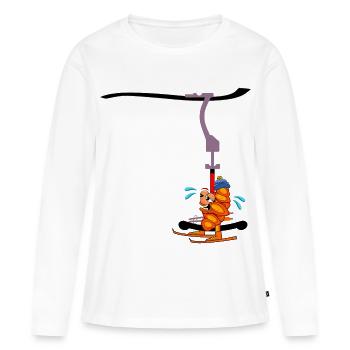 REMONTÉE MÉCANIQUE SKI HAMBURGER FRANZBRÖTCHEN - T-shirt manches longues Premium bio Femme - blanc - Devant - Julia (174cm)