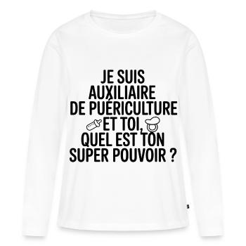 Childcare Assistant My Super Power - Women's Premium Organic Long Sleeve Shirt - white - Front - Julia (174cm)
