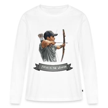 Focus Archer - Women's Premium Organic Long Sleeve Shirt - white - Front - Julia (174cm)