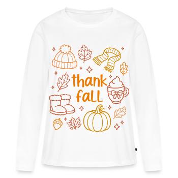 Thank Fall - Women's Premium Organic Long Sleeve Shirt - white - Front - Julia (174cm)