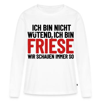 Ich bin nicht wütend - ich bin Friese - Frauen Premium Bio Langarmshirt - Weiß - Vorne - Julia (174cm)