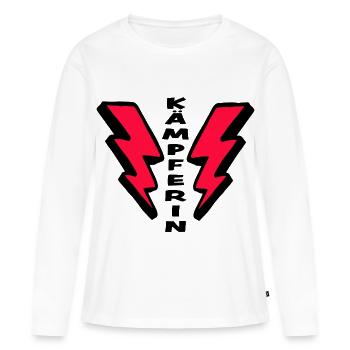 Mutmacher KÄMPFERIN für Mädchen und Frauen - Frauen Premium Bio Langarmshirt - Weiß - Vorne - Julia (174cm)