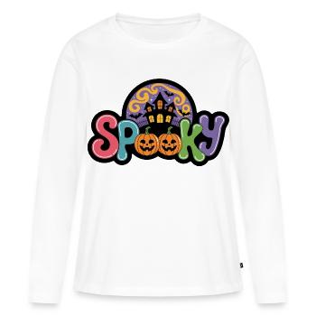 Spuknacht Halloween Kürbiszauber - Frauen Premium Bio Langarmshirt - Weiß - Vorne - Julia (174cm)
