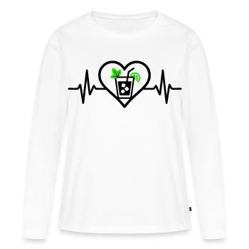 Mojito Heart Aperitif Cocktail - Women's Premium Organic Long Sleeve Shirt - white - Front - Julia (174cm)