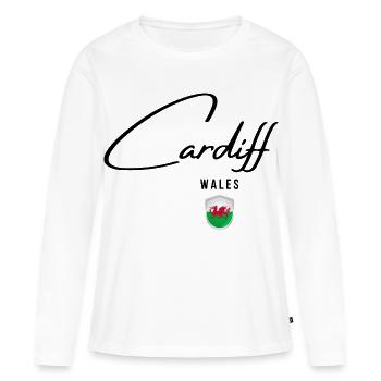 Design élégant Cardiff, fierté galloise - T-shirt manches longues Premium bio Femme - blanc - Devant - Julia (174cm)