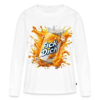 Boîte à slogans provocateurs - T-shirt manches longues Premium bio Femme - blanc - Devant - Julia (174cm)