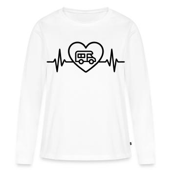 RV Heart Vanlife Voyage - T-shirt manches longues Premium bio Femme - blanc - Devant - Julia (174cm)