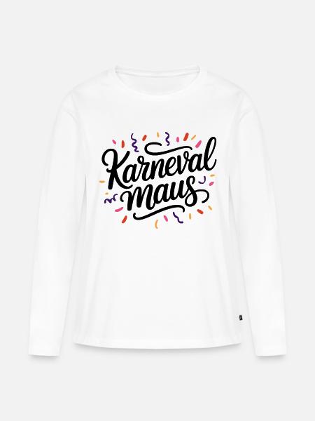 Karnevalmaus Konfetti Kostüm Karneval - Frauen Premium Bio Langarmshirt - Weiß