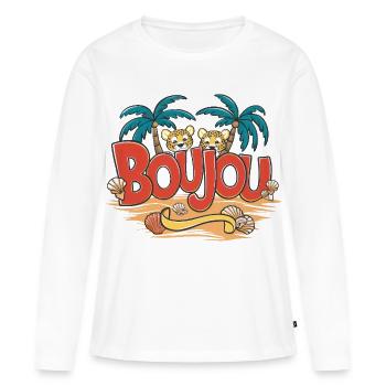 Boujou Normandie Identité Régionale Salutation - T-shirt manches longues Premium bio Femme - blanc - Devant - Julia (174cm)