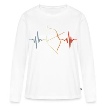Composite bow cardiogram - Women's Premium Organic Long Sleeve Shirt - white - Front - Julia (174cm)