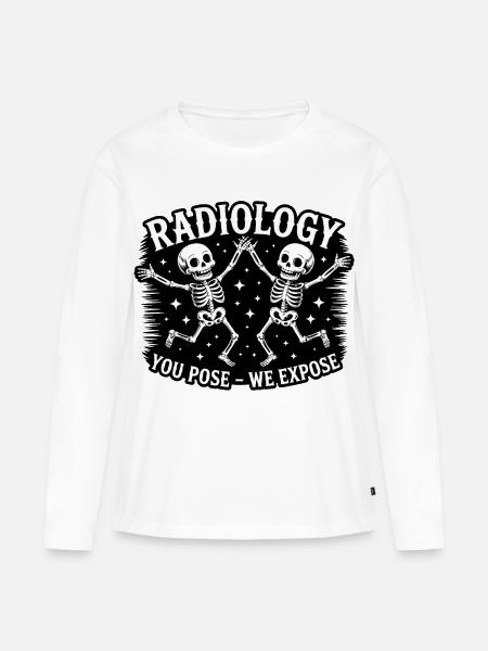 Radiologie Tanzende Skelette - Frauen Premium Bio Langarmshirt - Weiß