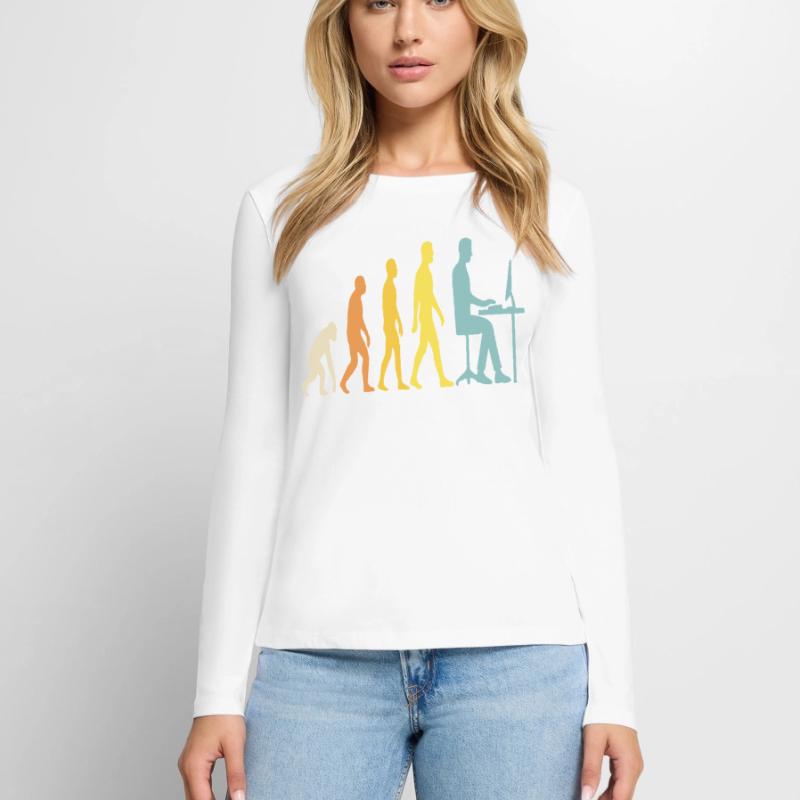 Tech Evolution at the Desk Women's Premium Organic Long Sleeve Shirt