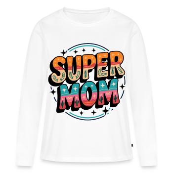 Supermom Super Mama - Frauen Premium Bio Langarmshirt - Weiß - Vorne - Julia (174cm)
