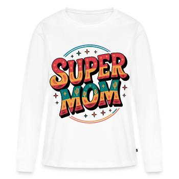 Supermom Wüstenfarben Design - Frauen Premium Bio Langarmshirt - Weiß - Vorne - Julia (174cm)