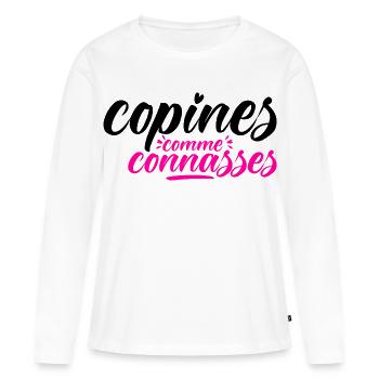 Copines Comme Connasses Meilleure Copine Filles - T-shirt manches longues Premium bio Femme - blanc - Devant - Julia (174cm)