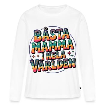 Dear mom all over the world - Women's Premium Organic Long Sleeve Shirt - white - Front - Julia (174cm)