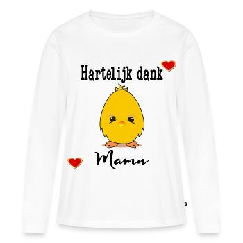 Merci beaucoup maman - T-shirt manches longues Premium bio Femme - blanc - Devant - Julia (174cm)