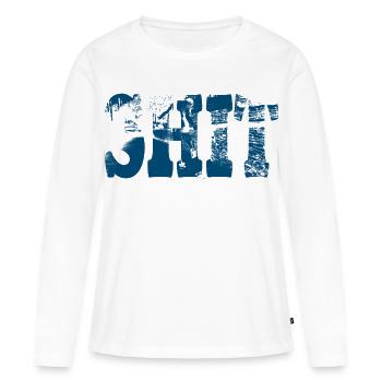 Merde - T-shirt manches longues Premium bio Femme - blanc - Devant - Julia (174cm)