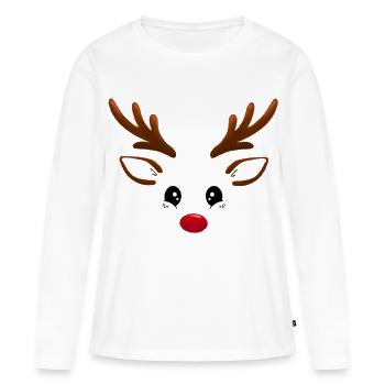 Rudolph Rentier - Frauen Premium Bio Langarmshirt - Weiß - Vorne - Julia (174cm)