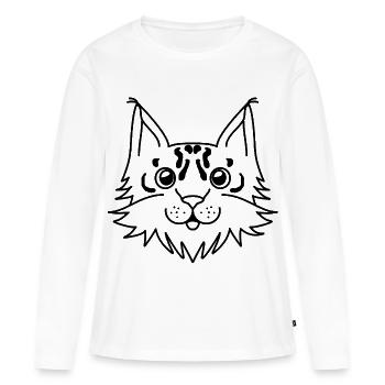 Luchs - Frauen Premium Bio Langarmshirt - Weiß - Vorne - Julia (174cm)
