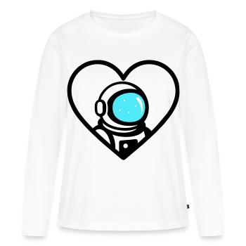Astronaut Heart Space Cosmo Helmet - Women's Premium Organic Long Sleeve Shirt - white - Front - Julia (174cm)