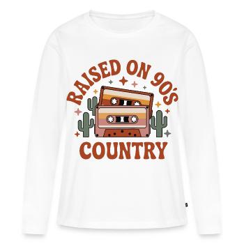 Cassette hip hop enregistrée sur le R&B des années 90 - T-shirt manches longues Premium bio Femme - blanc - Devant - Julia (174cm)