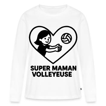 Super mom volleyball player – Cœur volley Volleyball - Women's Premium Organic Long Sleeve Shirt - white - Front - Julia (174cm)
