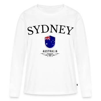 Souvenir Sydney, Sydney, Australien - Frauen Premium Bio Langarmshirt - Weiß - Vorne - Julia (174cm)