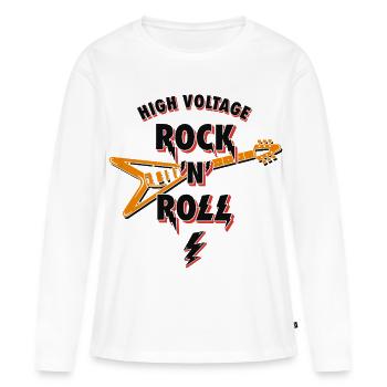 RocknRoll haute tension - T-shirt manches longues Premium bio Femme - blanc - Devant - Julia (174cm)