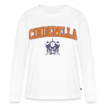 Cinderella Schriftzug Mit Emblem - Frauen Premium Bio Langarmshirt - Weiß - Vorne - Julia (174cm)