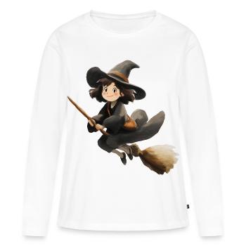 Sorcière - T-shirt manches longues Premium bio Femme - blanc - Devant - Julia (174cm)