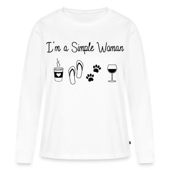 Simple Woman - Frauen Premium Bio Langarmshirt - Weiß - Vorne - Julia (174cm)