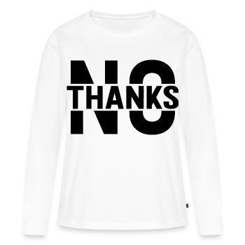no thanks - Women's Premium Organic Long Sleeve Shirt - white - Front - Julia (174cm)