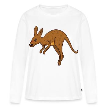 Känguru Vintage Rust-Texture - Frauen Premium Bio Langarmshirt - Weiß - Vorne - Julia (174cm)