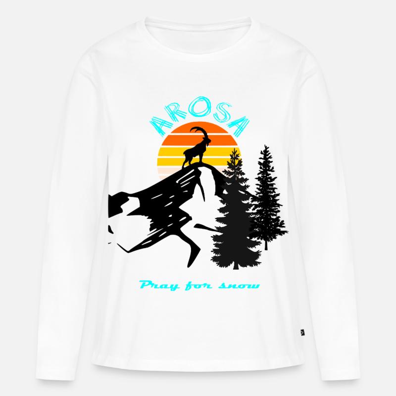 Sunset - Frauen Premium Bio Langarmshirt - Weiß