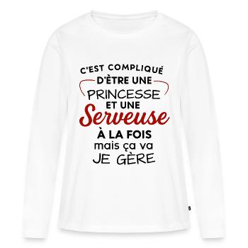 Princess and Waitress: Double Vocation - Women's Premium Organic Long Sleeve Shirt - white - Front - Julia (174cm)