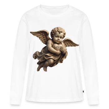 CUPID CHERUB #1 - peace & love - T-shirt manches longues Premium bio Femme - blanc - Devant - Julia (174cm)