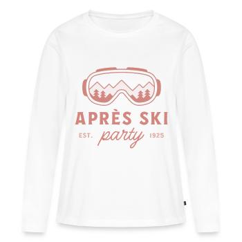 Soirée après ski ski soirée filles esthétique rose - T-shirt manches longues Premium bio Femme - blanc - Devant - Julia (174cm)